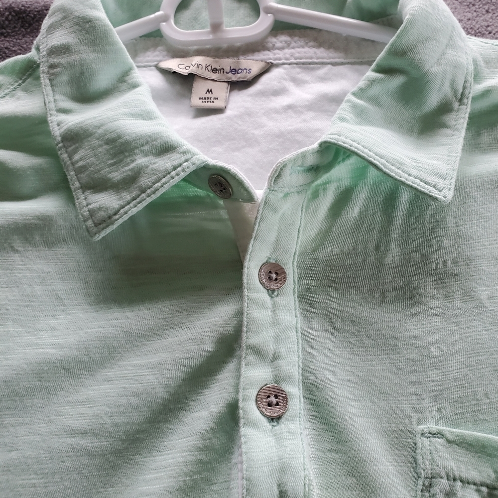 CALVIN KLEIN Jeans Light Green Heather Mens Medium M - Picture 4 of 7